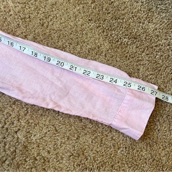 Old Navy Top Women’s XS Pink Linen Tunic Popover Buttons Henley Pockets Coastal - Picture 9 of 10